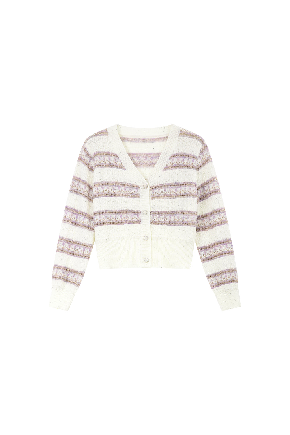 Striped Gentle Style Knitted Cardigan