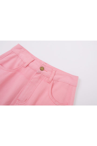 Short Stylish Color Spun Denim Set