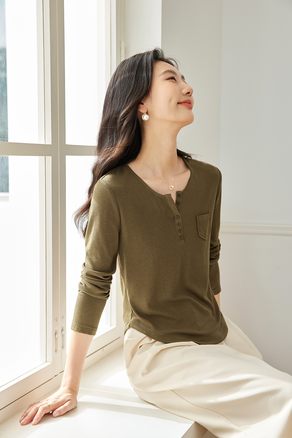 Wool Blend Bottoming Shirt