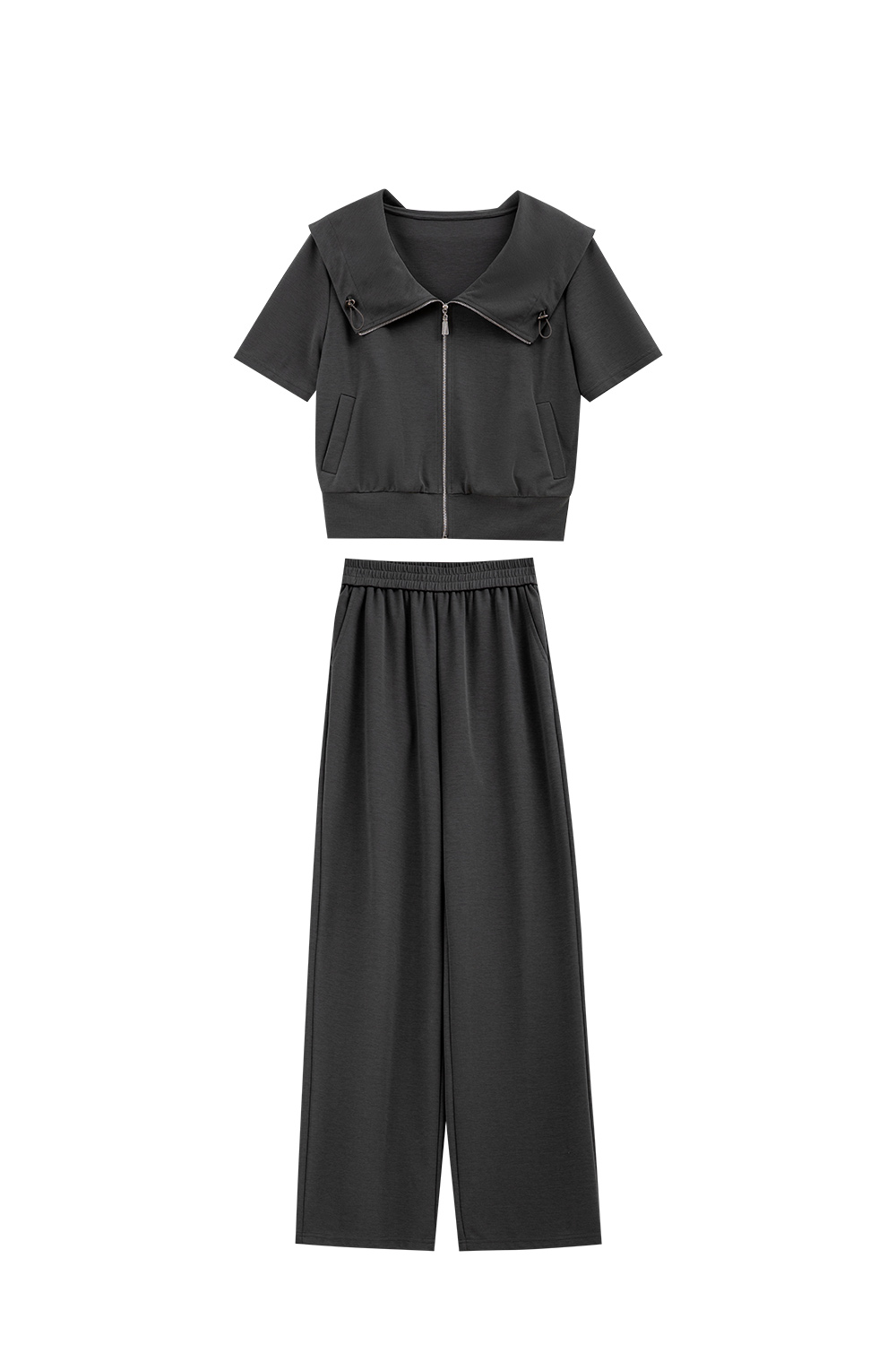 Fashionable Navy Collar Suit