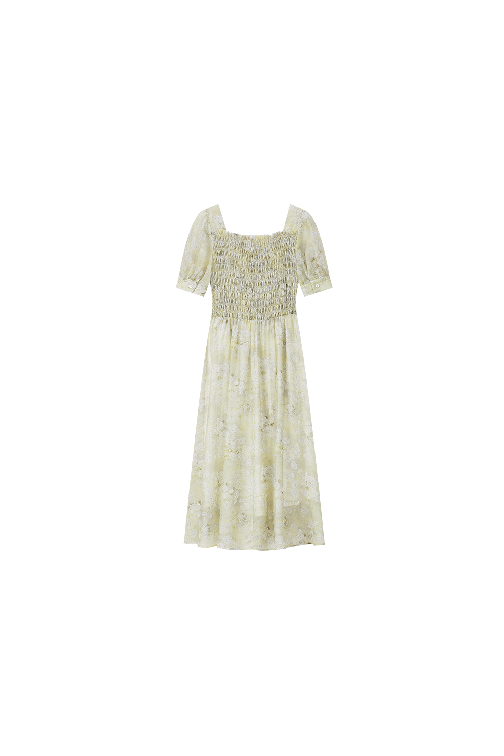 Floral Lyocell Square-Neck Dress