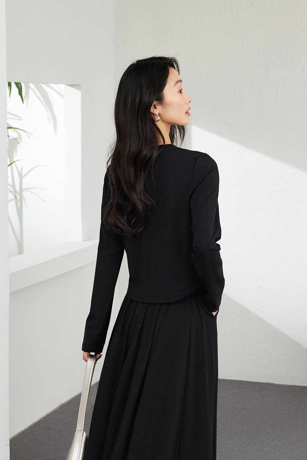 Solid Color Knitted Casual Suit-VIMLYSTORE