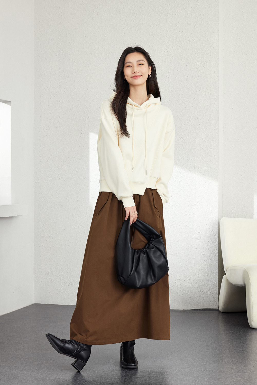 Fleece-Lined Hooded Sweatshirt-VIMLYSTORE