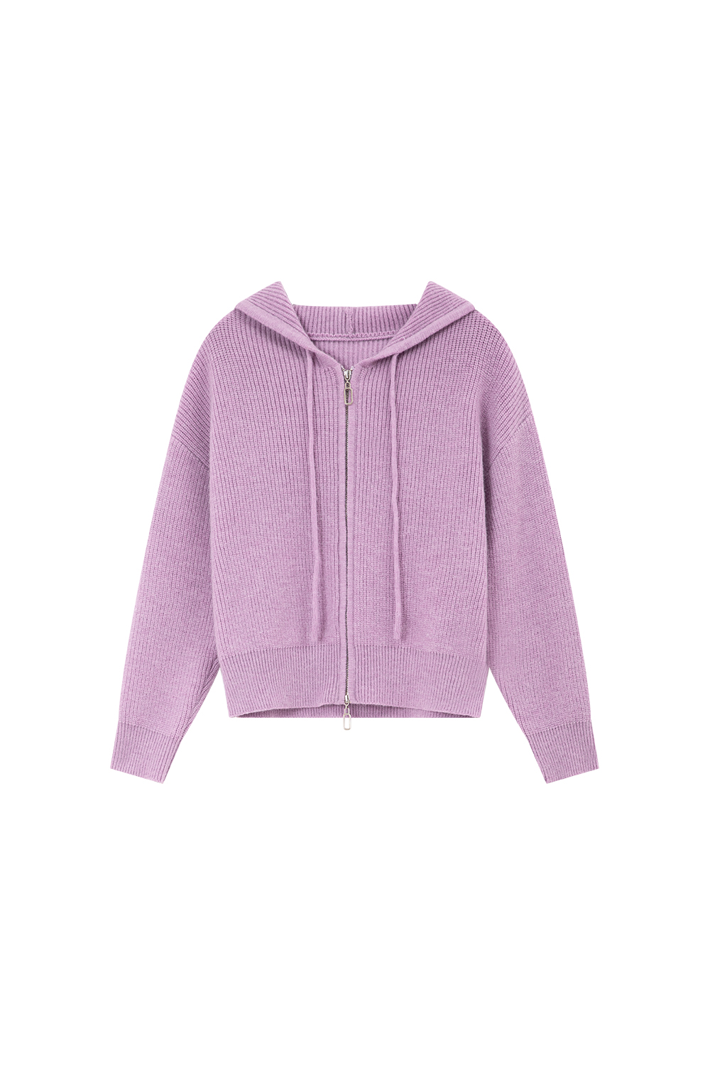 Lazy style hooded knitted jacket