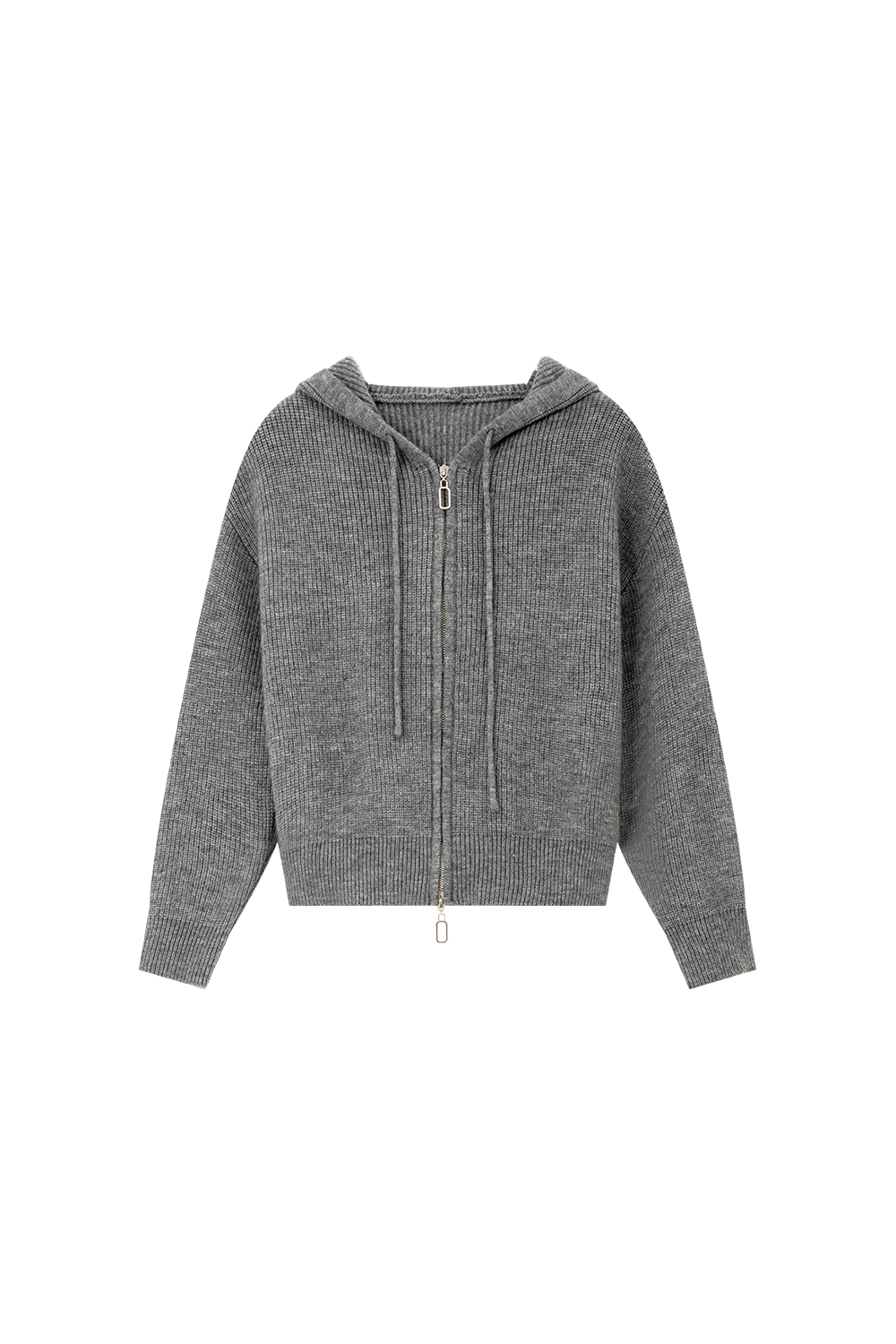 Lazy style hooded knitted jacket