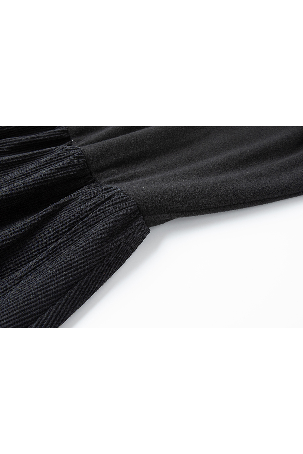 Black double-fabric spliced dress-VIMLYSTORE