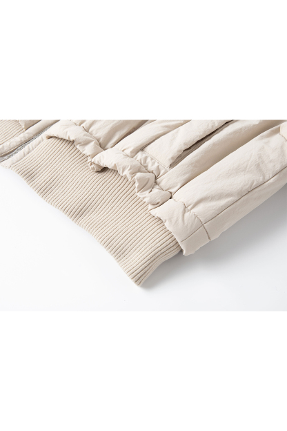 Lapel Spliced Short Cotton Padded Jacket