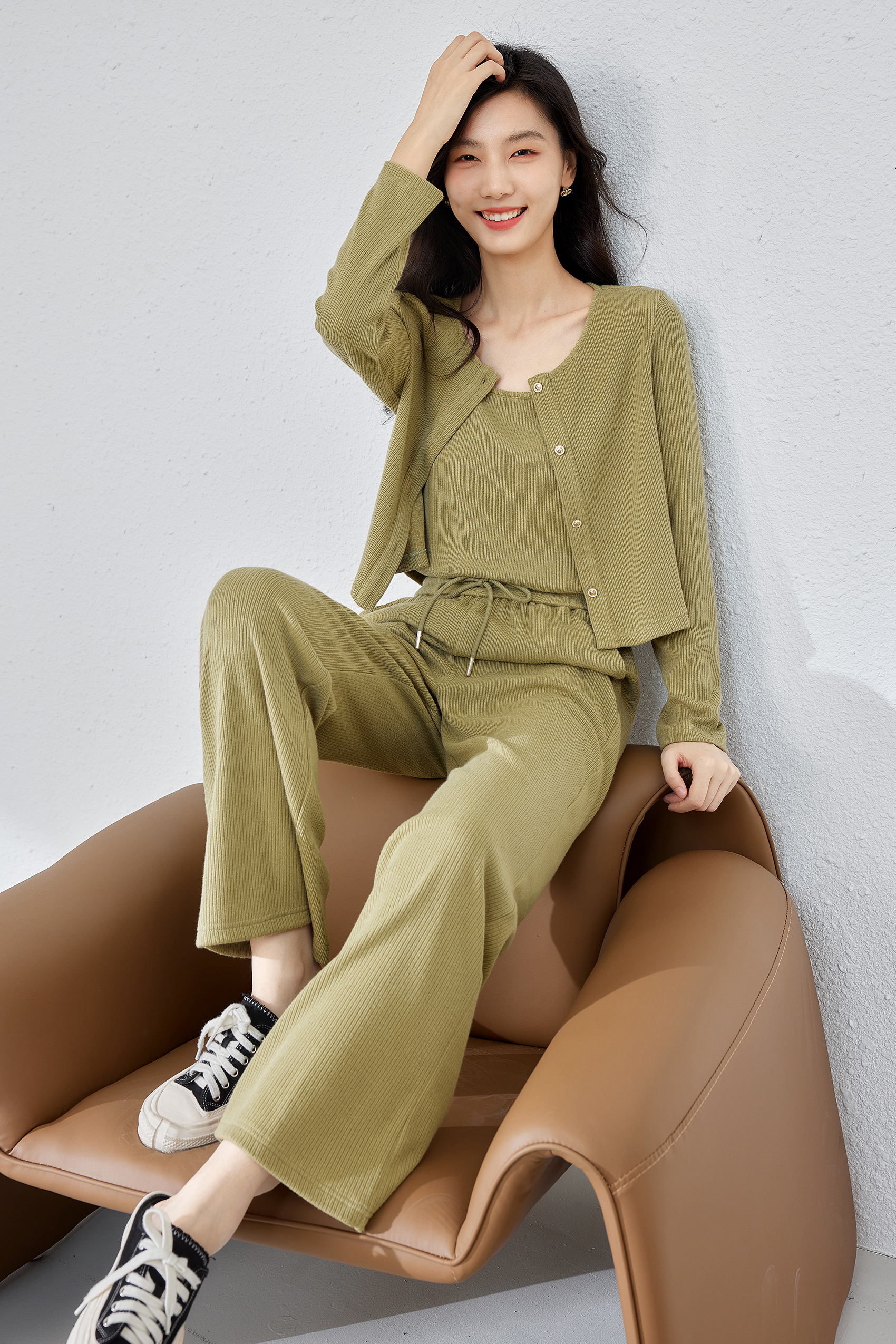 Three -piece sports knit set-VIMLYSTORE