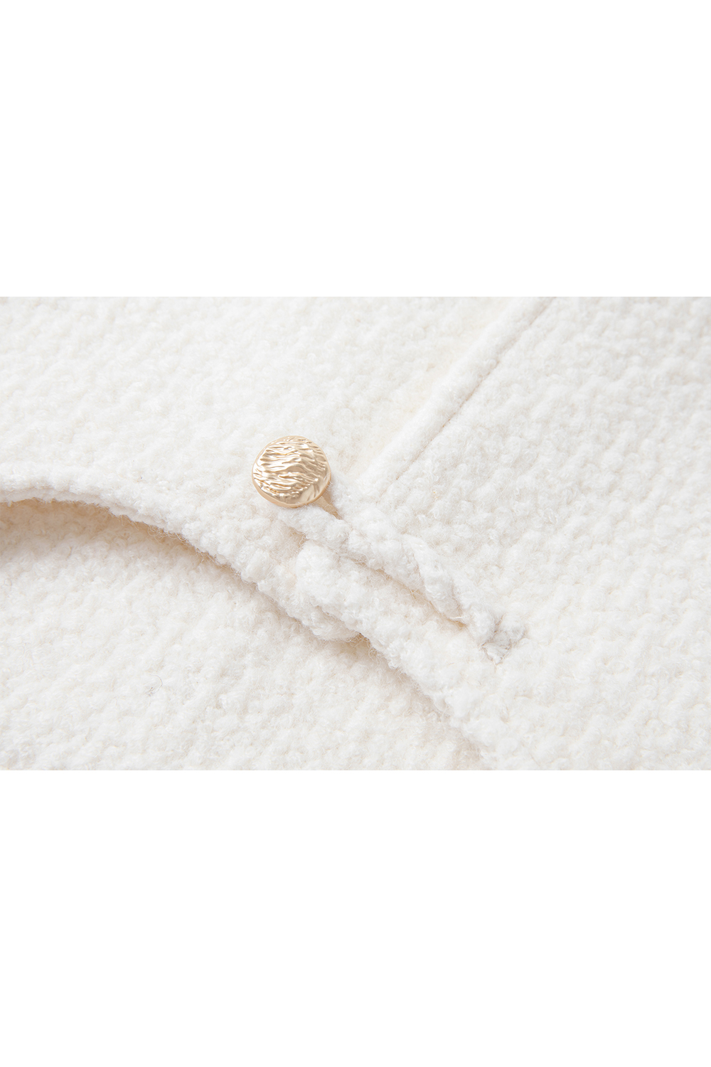 Buttoned Design Tweed Short-length Coat-VIMLYSTORE