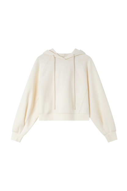 Solid Color Hooded Knitted Sweatshirt
