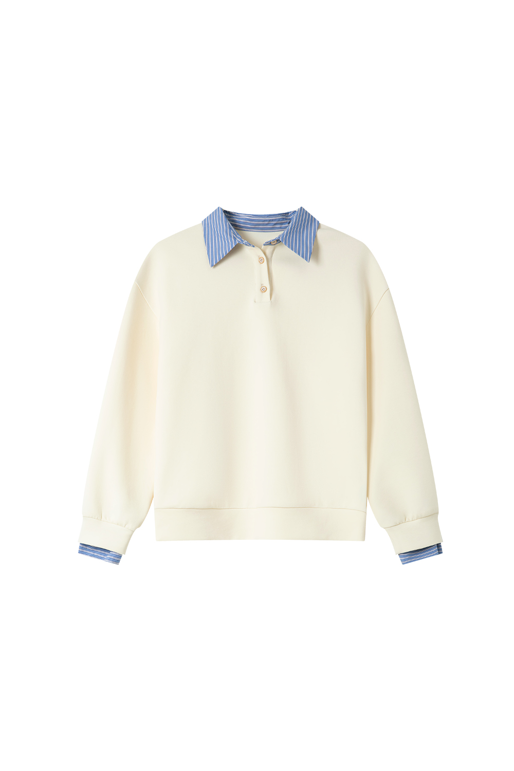 School Style Spliced Lapel Sweatshirt