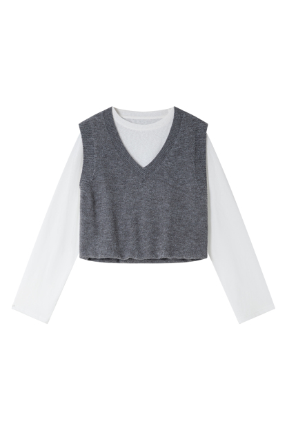 Simple Layered Casual Knitted Sweater