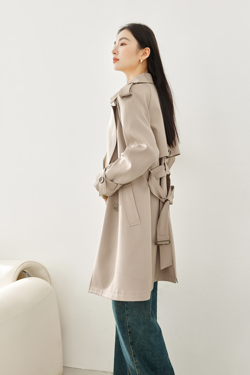 Mid-Length Trench Coat