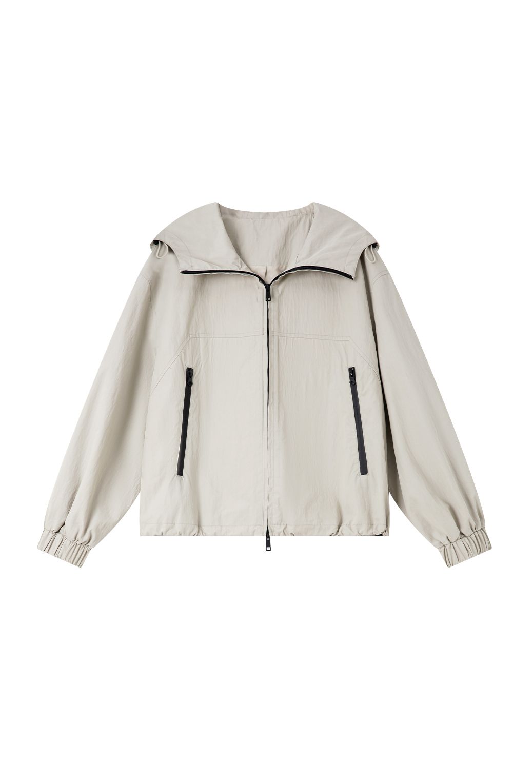 Contrast Color Hooded Jacket