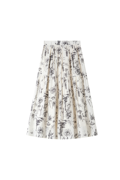 Floral Print Long Skirt