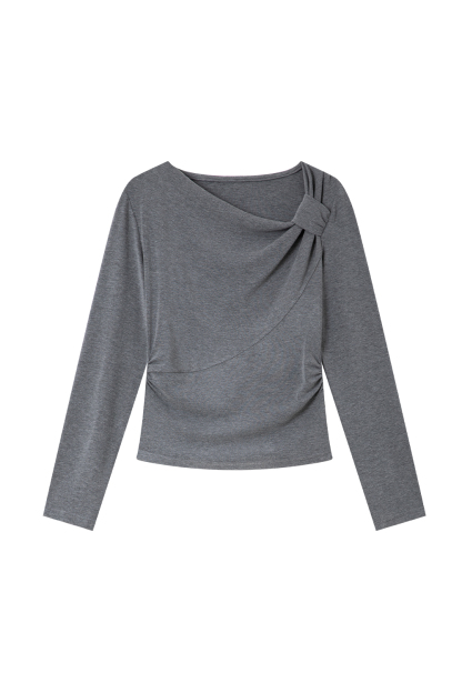 Simple Knotted Long-Sleeved T-Shirt