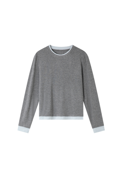 Contrast Color Round Neck T-Shirt