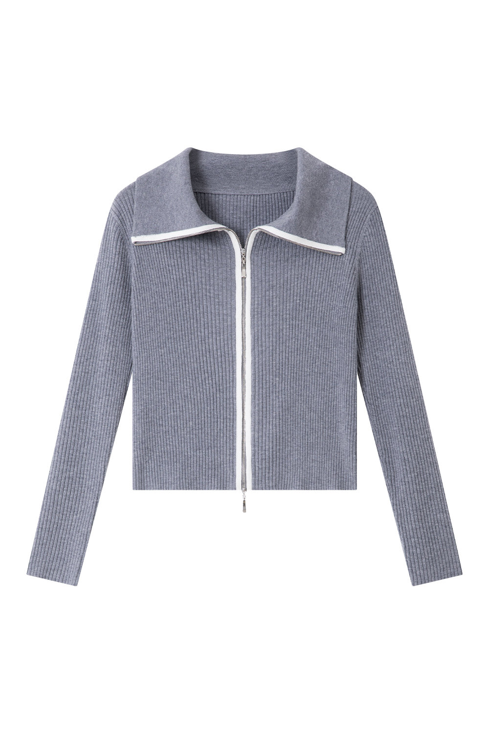 Minimal Contrast Color Knit Cardigan