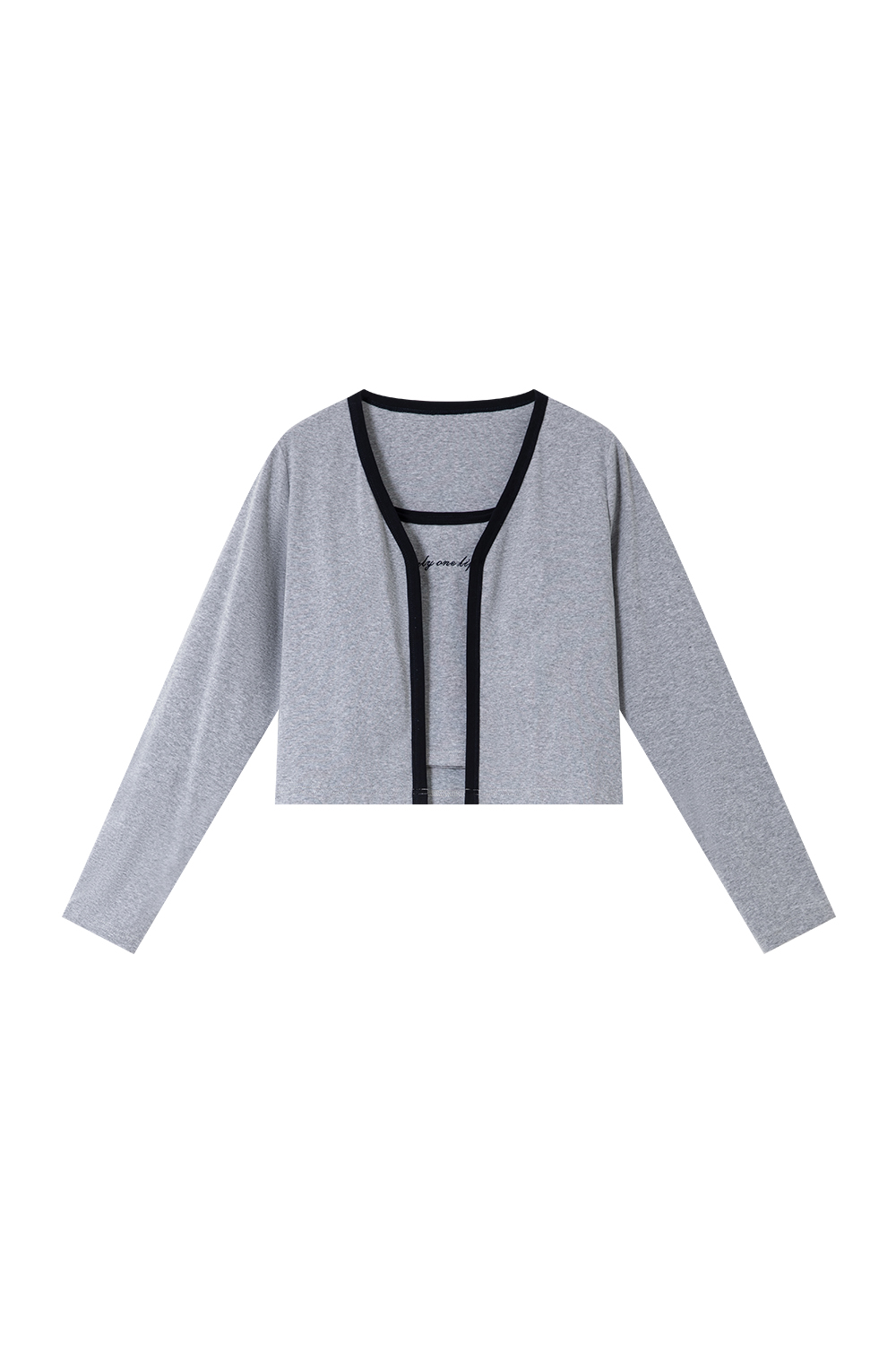 Simple Contrasting Knitted Two-Piece Suit