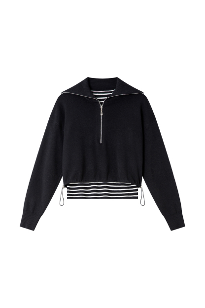 Striped Knitted Two-Piece Suit