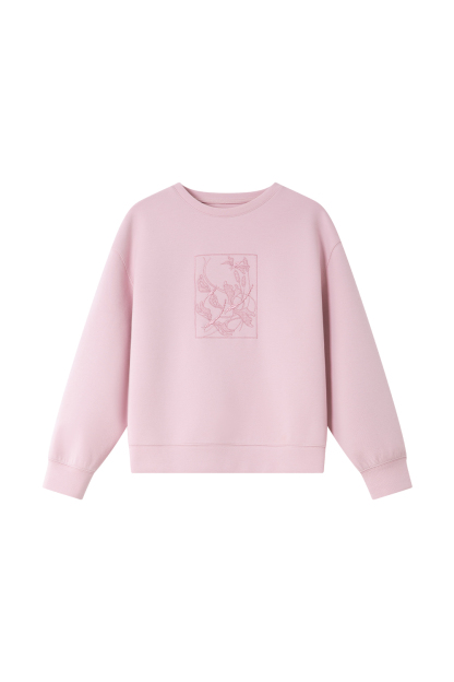 Pink Embroidered Sweatshirt