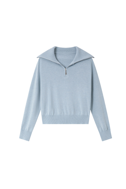 Simple Zippered Knitwear