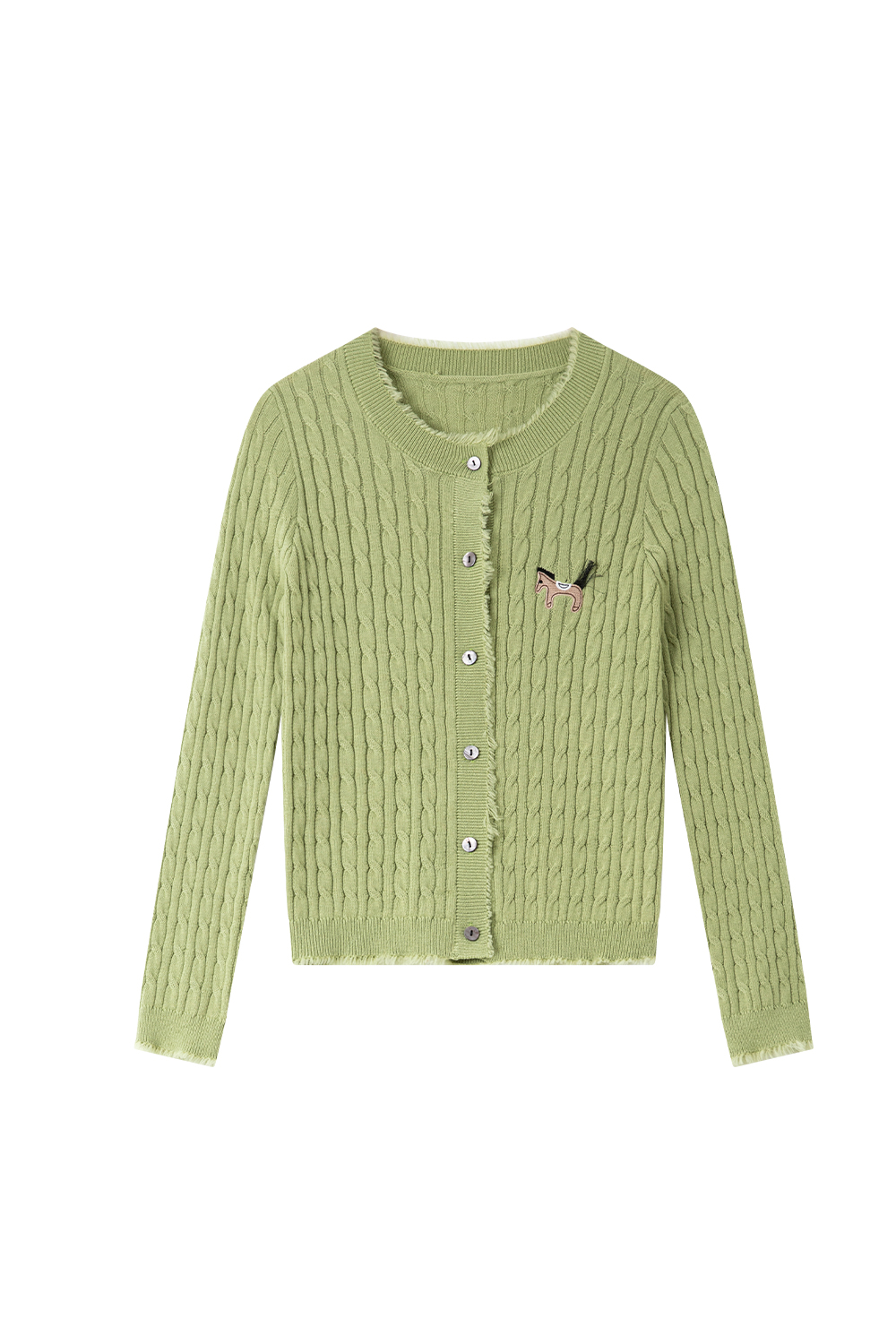 Pony Embroidered Knitted Cardigan