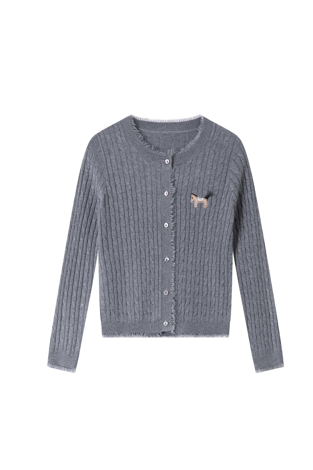 Pony Embroidered Knitted Cardigan