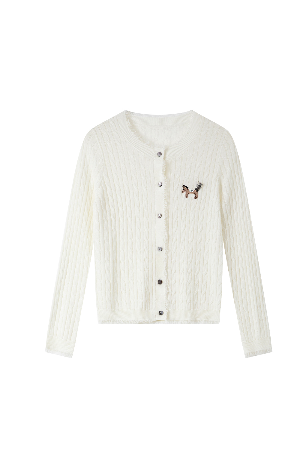 Pony Embroidered Knitted Cardigan