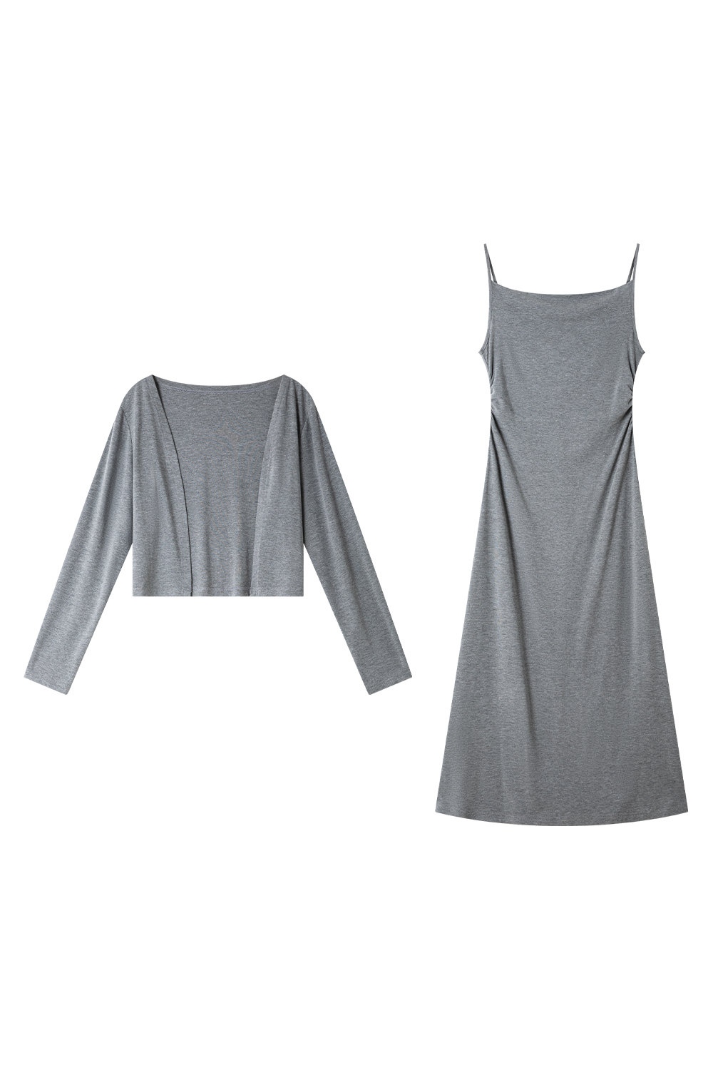 Grey Elegant Knitted Suit