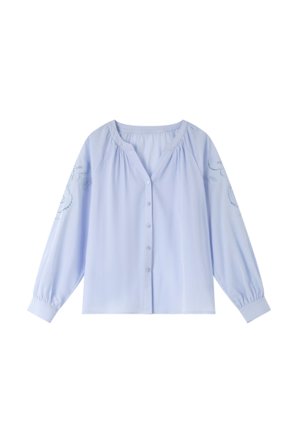French Hollow Embroidered Shirt