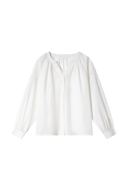 French Hollow Embroidered Shirt