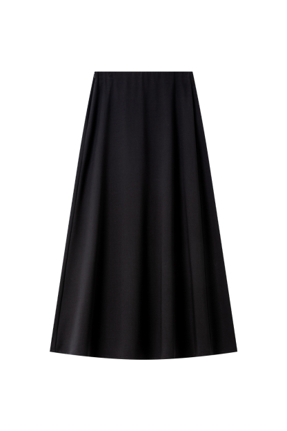 Wool Blend Black Skirt