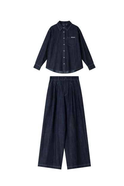 Loose Retro Denim Suit