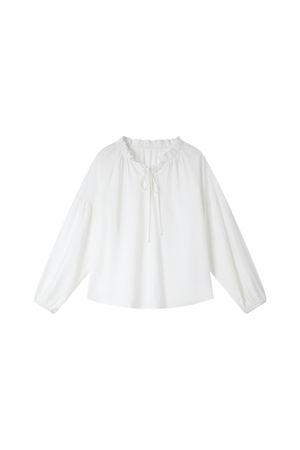 White Tassel Collar Shirt