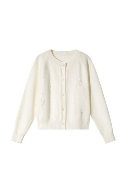 Dot Decoration Knit Cardigan