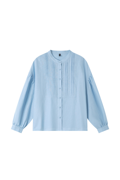 Round Neck Pleated Shirt