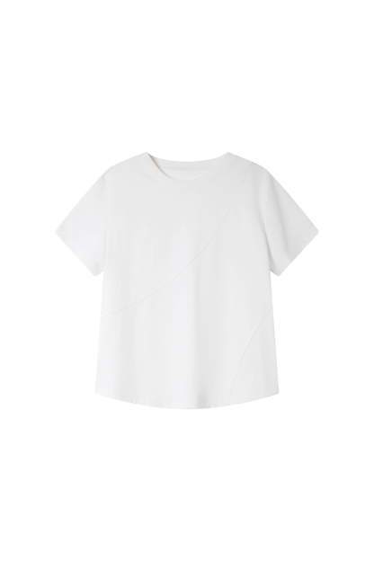 Cotton Solid Color Knitted T-Shirt