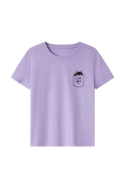 Cotton Pocket Cat T-Shirt