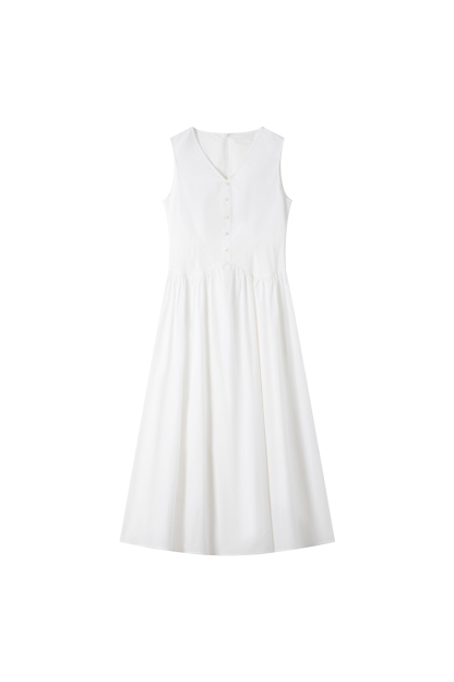 Solid Loose Cotton Dress
