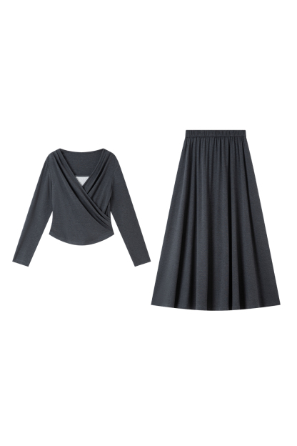 Fake Two-Piece V-Neck Suit