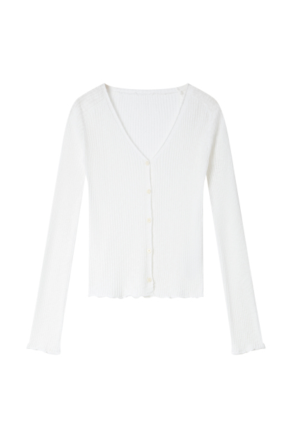 Striped Solid Color Knit Cardigan