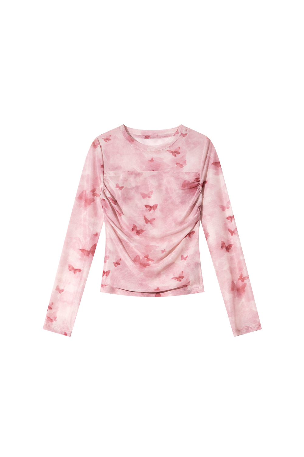 Smudge-dyed Knitted T-shirt-VIMLYSTORE