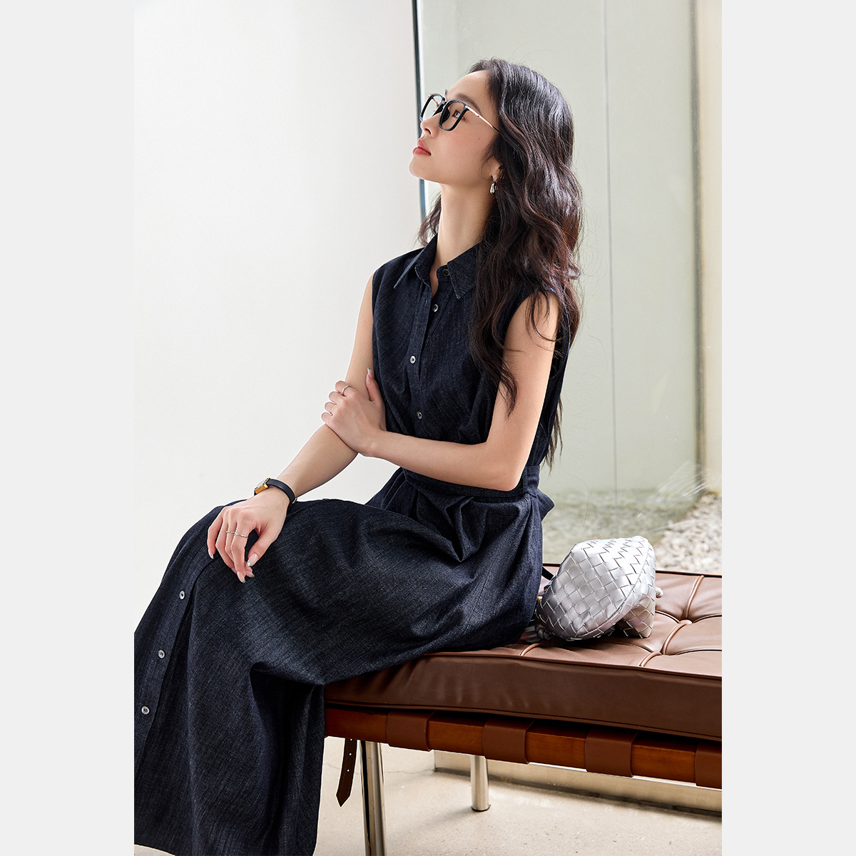 Pure Cotton Denim Dress
