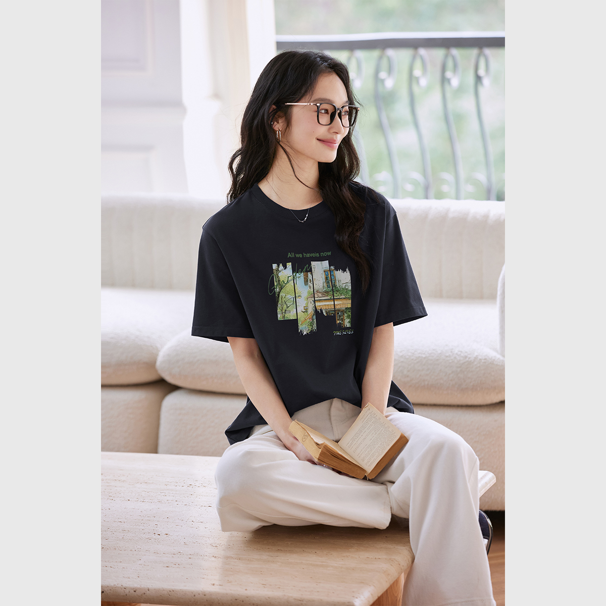Pure Cotton Time Print T-Shirt