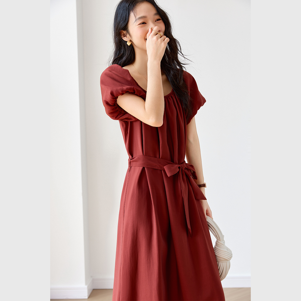 Elegant Puff Sleeve Dress