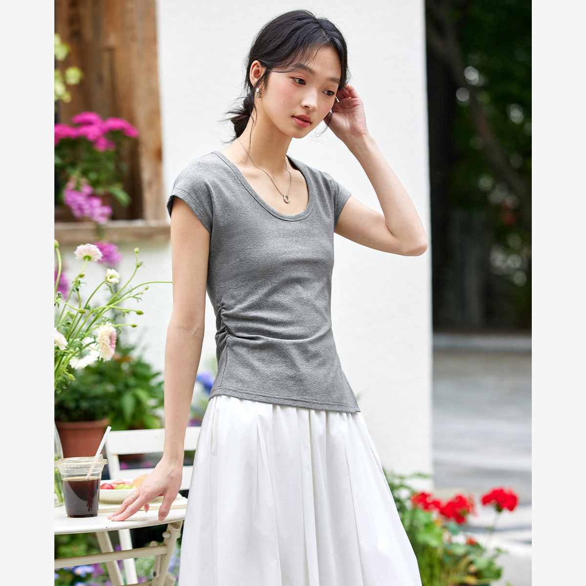 Asymmetric Knitted T-Shirt