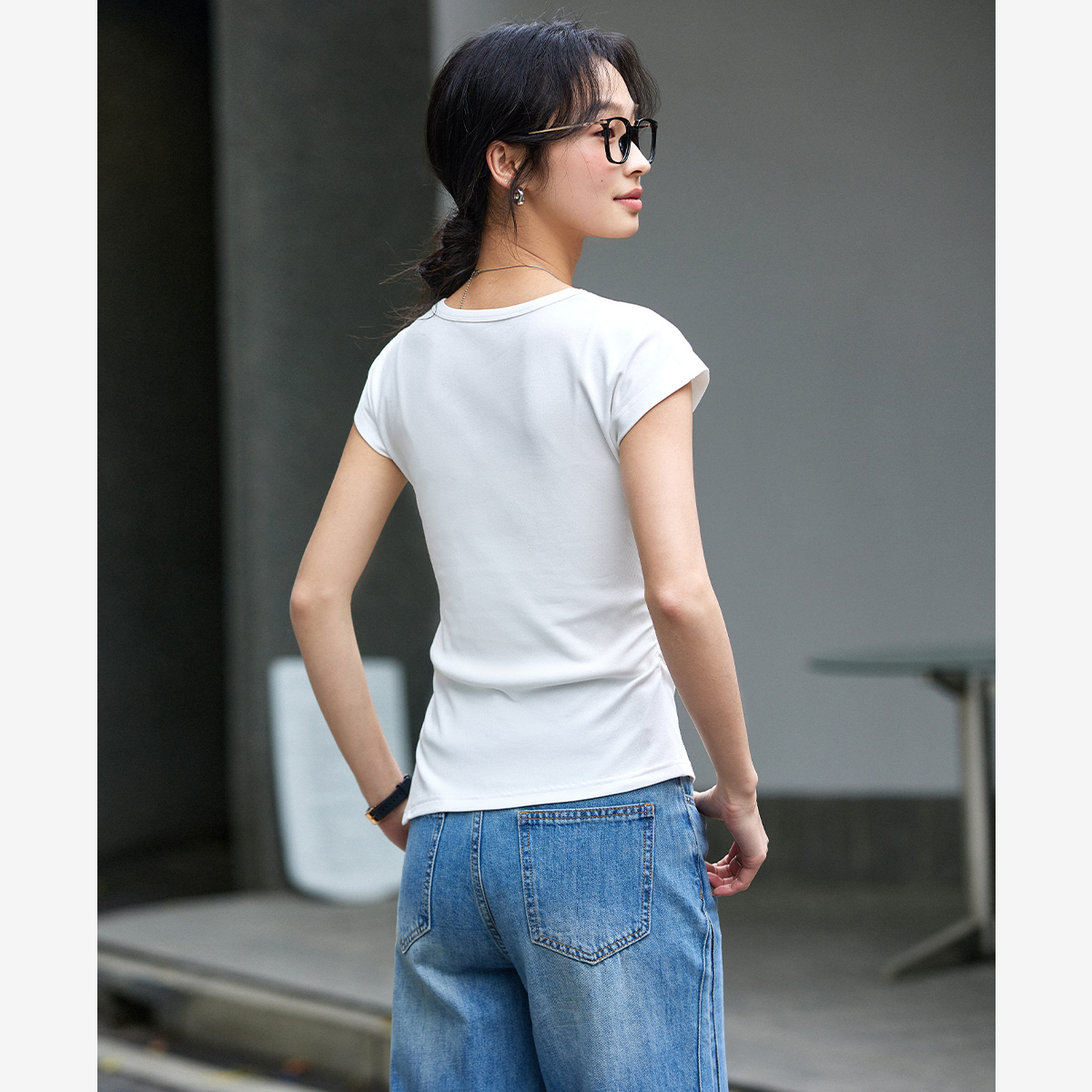 Asymmetric Knitted T-Shirt