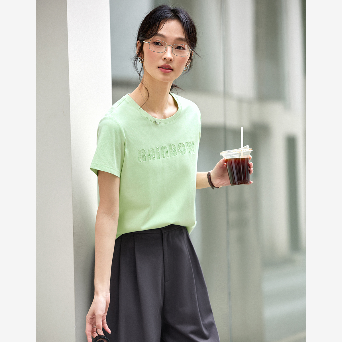 Lace Embroidery Casual T-Shirt