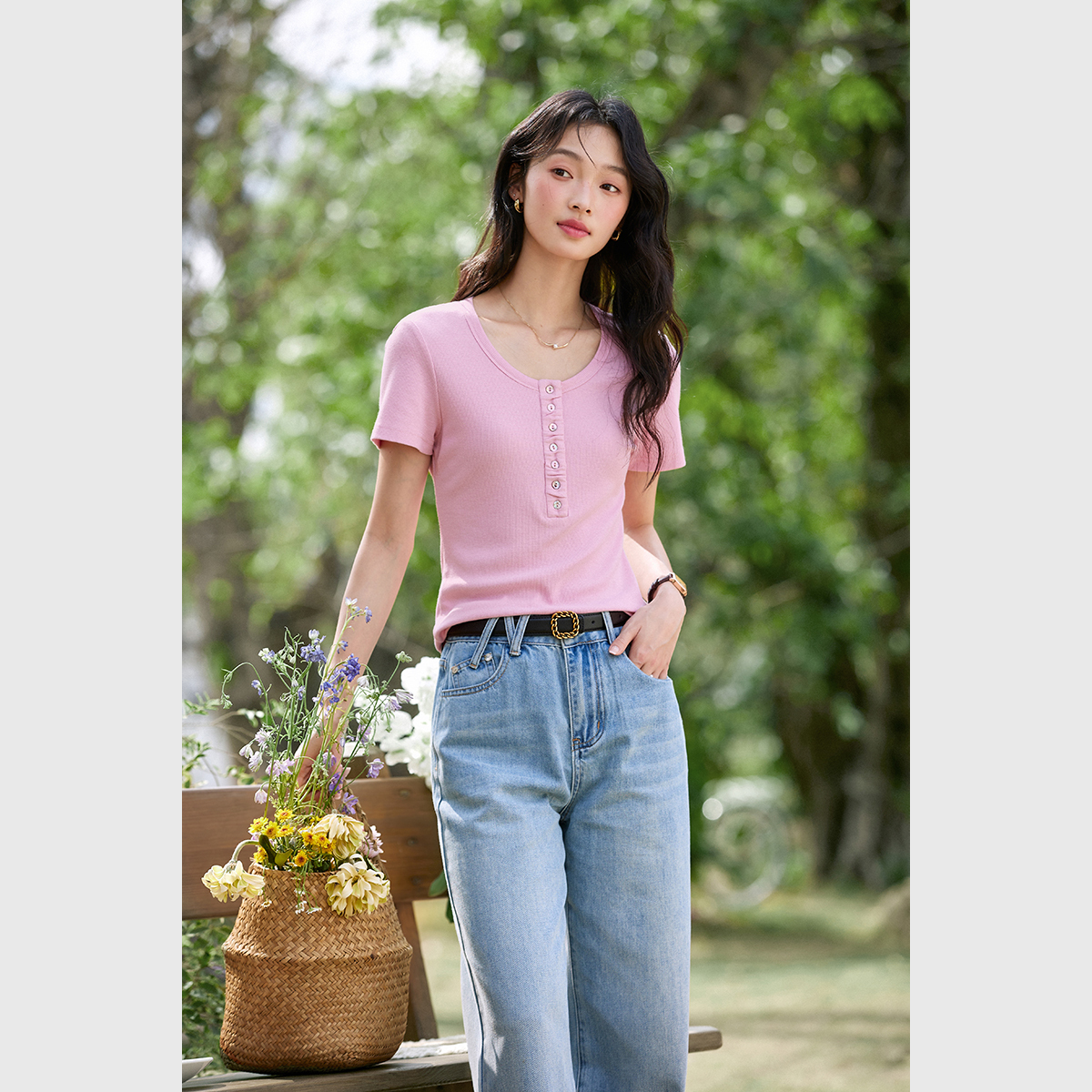 Fashion Casual Straight T-Shirt